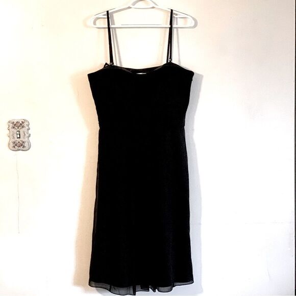 Ann Taylor Loft ‘Celebrations Silk Dress Black Removable Straps Lined Sz 14 NWT - Picture 2 of 12